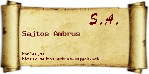Sajtos Ambrus névjegykártya